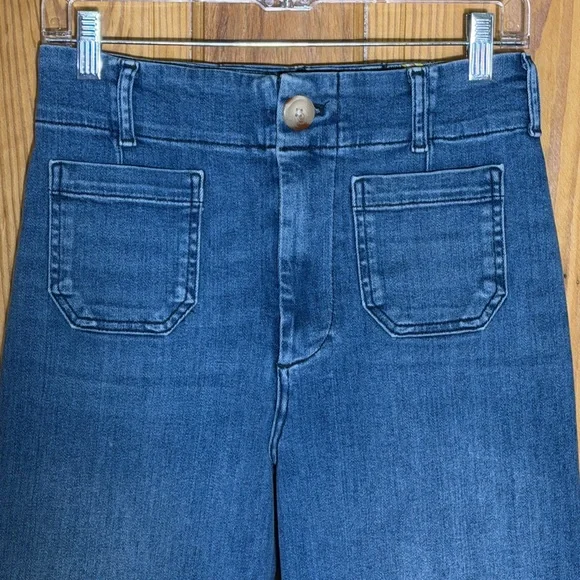 Maeve Anthropologie The Colette Crop High-Rise Wide-Leg Jeans ~ 27 - Picture 3 of 13